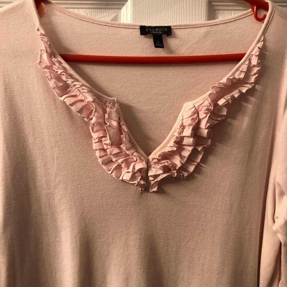 🎈Talbots Sz L Ruffle Top - Picture 5 of 6